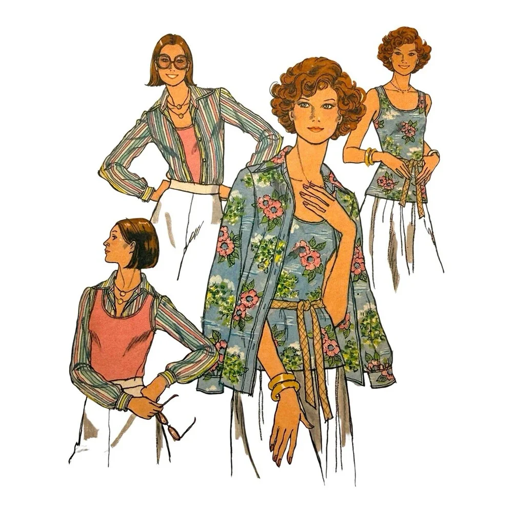 VTG 1977 Butterick Sewing Pattern Misses Shirt & Tank Top Size 10 #4725